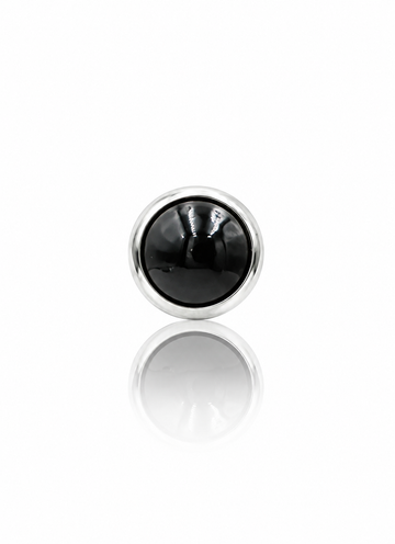 Kolczyk do ucha "1 stone black" - tytanowy labret z czarnym onyksem