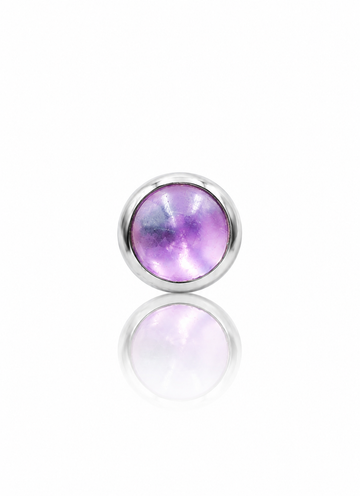 Kolczyk do ucha "1 stone purple" - tytanowy labret z ametystem