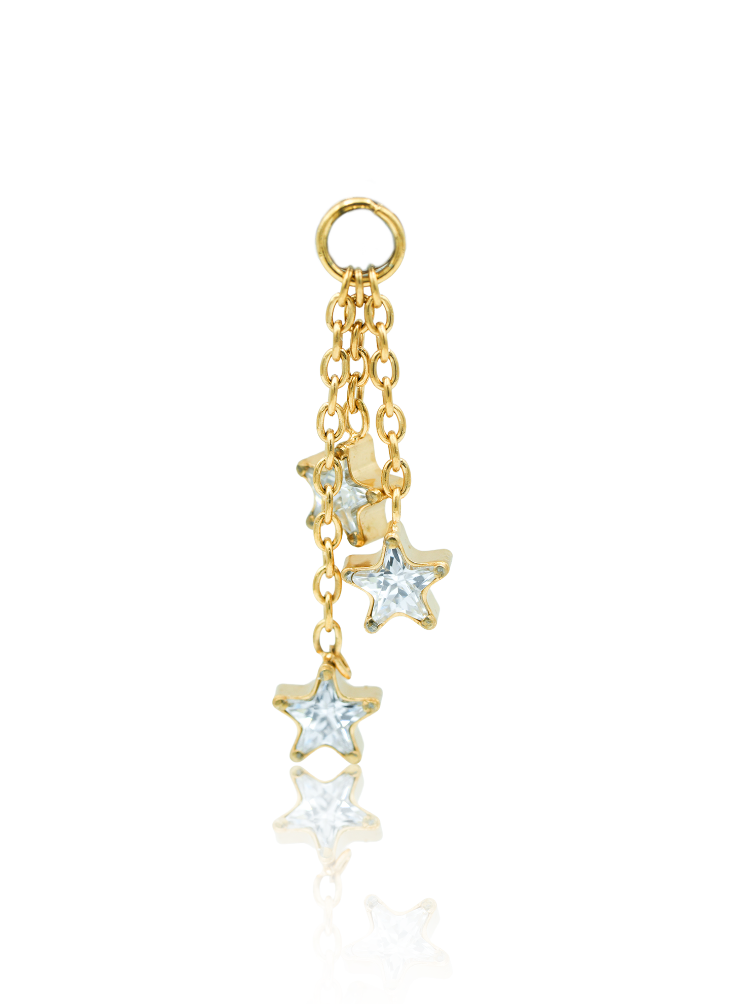 Zawieszka "Falling Stars" - złota tytanowa zawieszka z gwiazdkami