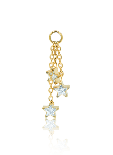 Zawieszka "Falling Stars" - złota tytanowa zawieszka z gwiazdkami