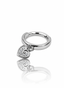 "Love on the edge" earring - Titanium clicker with a hanging heart with cubic zirconia