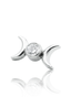 Kolczyk do ucha "Two Moons Zirconia" - tytanowy labret z cyrkonią i księżyczami