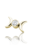 Kolczyk do ucha "Two Moons Zirconia" - złoty tytanowy labret z cyrkonią i księżyczami
