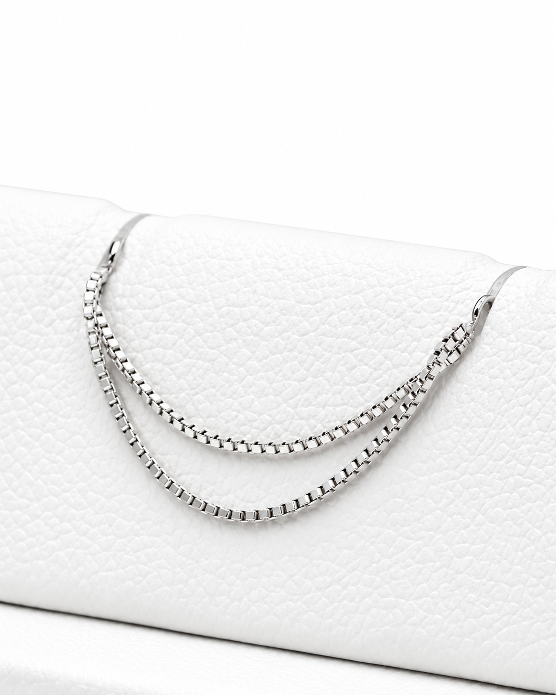 Podwójny łańcuszek do przekłucia "Silverline Double Chain" - łańcuszek z białego złota 14K