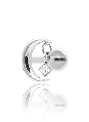 Kolczyk do ucha "Silver night" - tytanowa labret