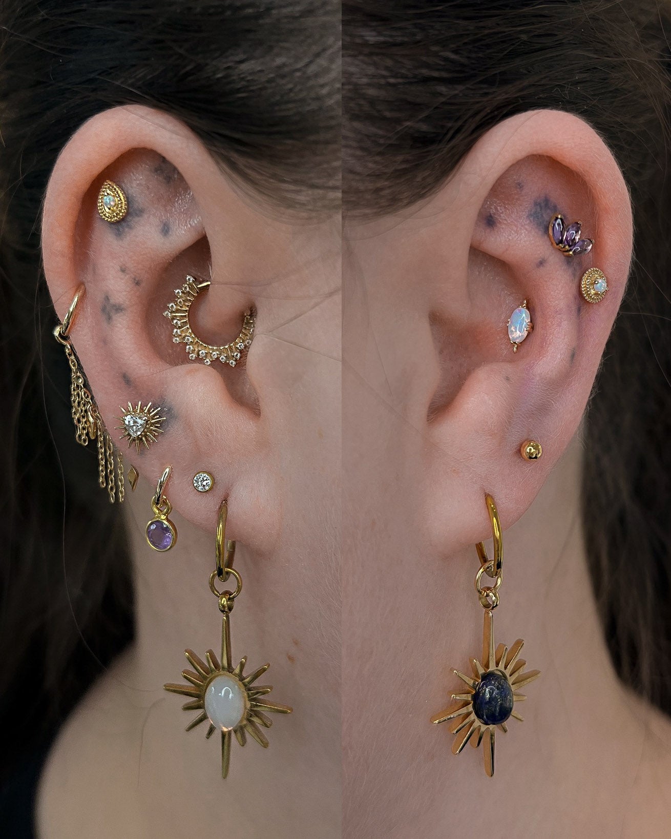 Kolczyk do ucha "Top tier" - 14K złoty clicker z cyrkoniami