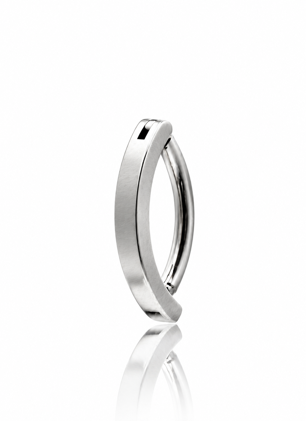 Navel ring "Empty space" - titanium earring with cubic zirconia