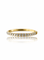Straight line gold earring - titanium clicker with cubic zirconia