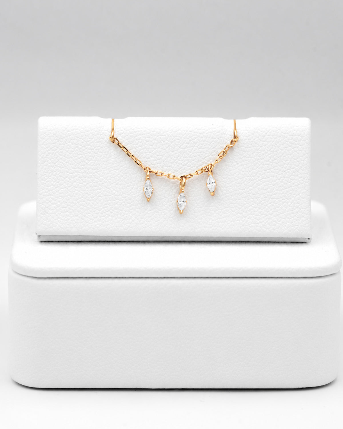 Łańcuszek do przekłucia "Golden Crystal Dew Chain" - łańcuszek ze złota 14K z cyrkoniami