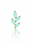 Kolczyk do ucha "4 stone light green leaf" – złoty tytanowy labret z awenturynem