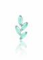 Kolczyk do ucha "4 stone light green leaf" – tytanowy labret z awenturynem