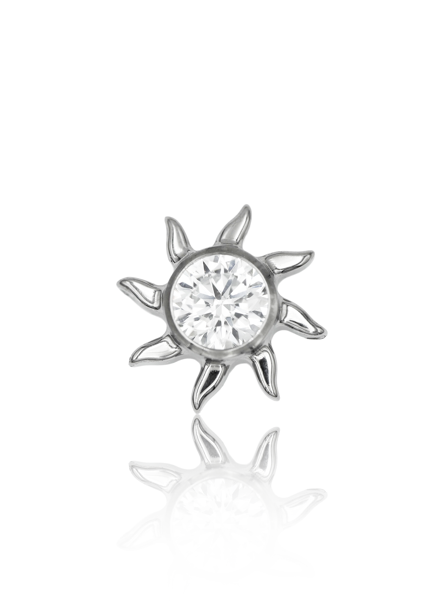 Kolczyk do ucha "Sunny Day" - tytanowy labret z cyrkonią