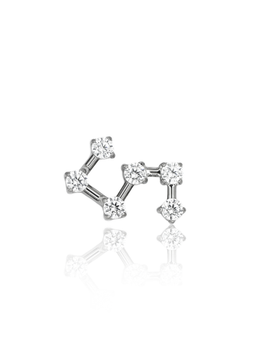 Kolczyk do ucha "Look UP" - tytanowy labret z cyrkoniami w krztałcie konstelacji