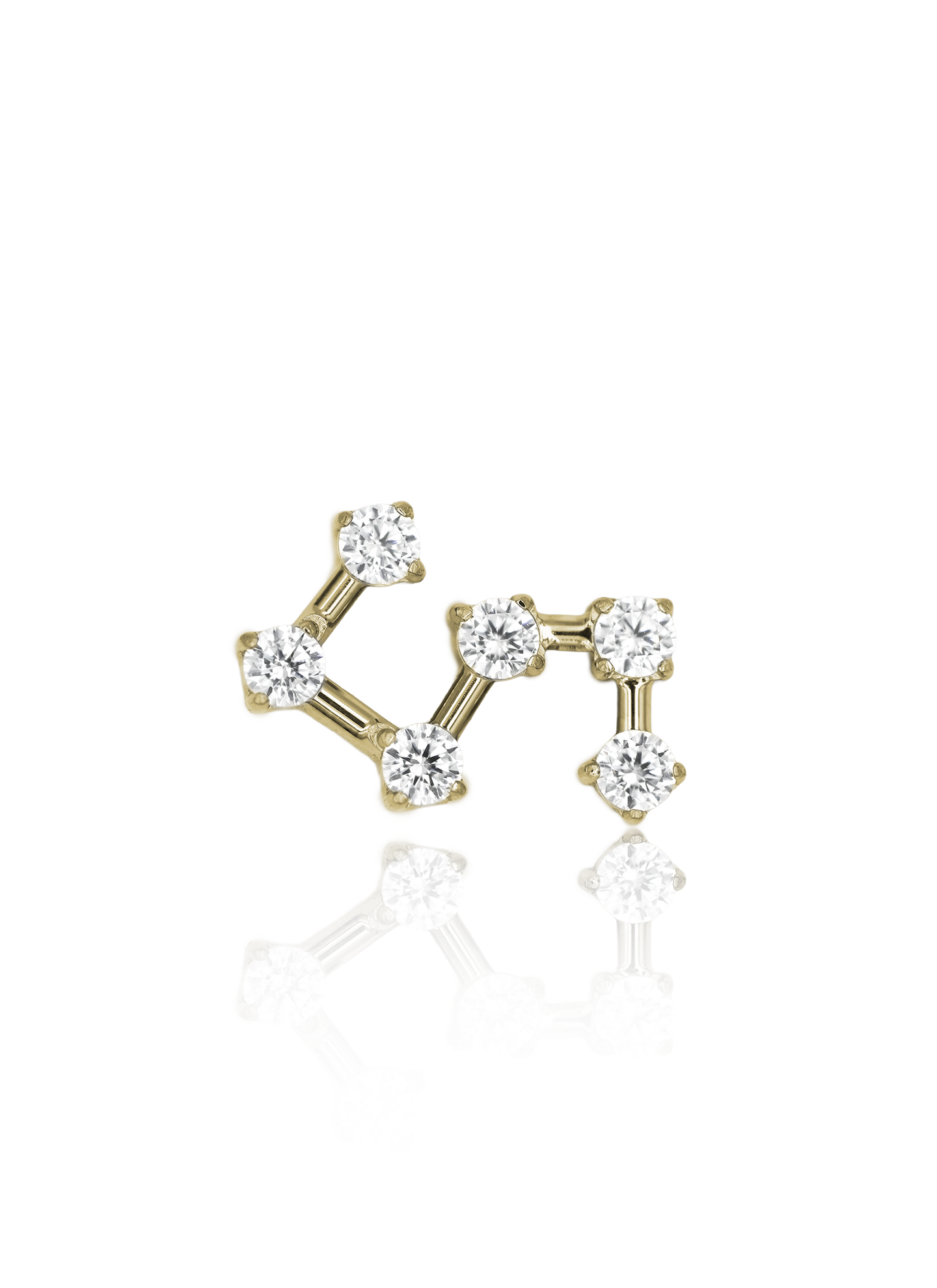 Kolczyk do ucha "Look UP" - złoty tytanowy labret z cyrkoniami w krztałcie konstelacji