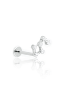 "Look UP" ear stud - titanium labret with constellation-shaped cubic zirconia
