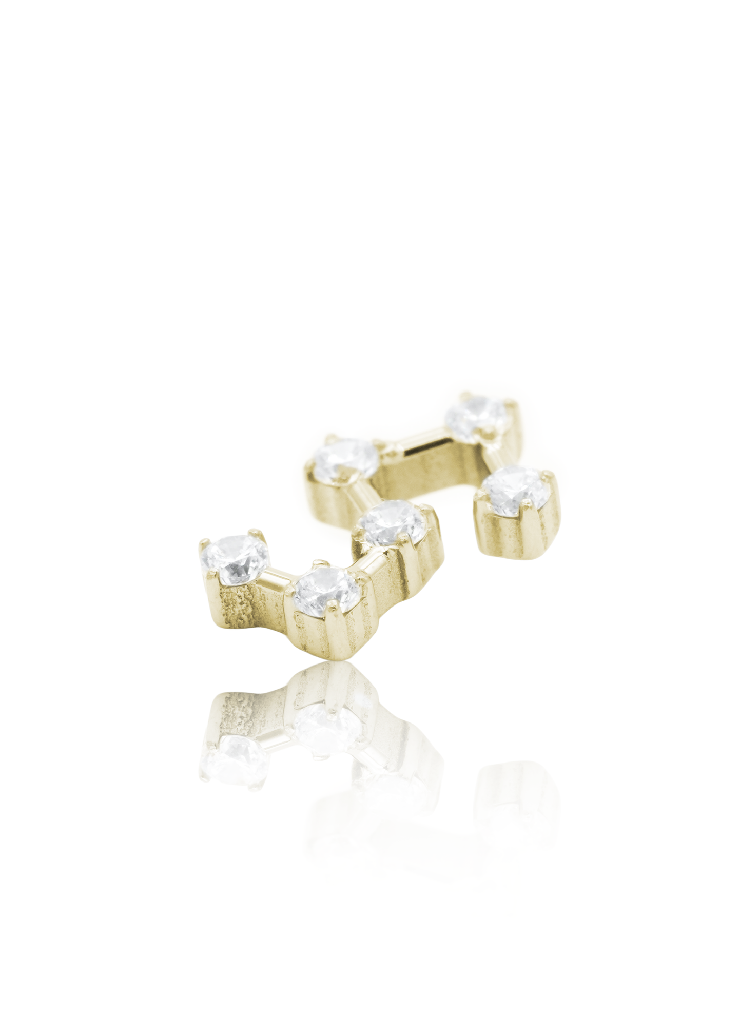 Kolczyk do ucha "Look UP" - złoty tytanowy labret z cyrkoniami w krztałcie konstelacji