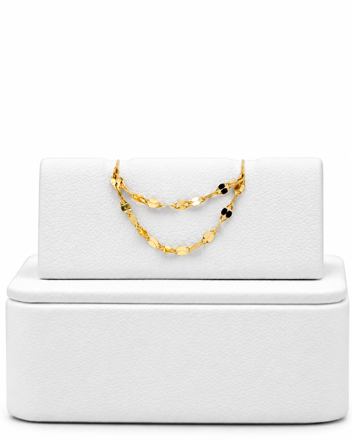 Podwójny łańcuszek do przekłucia "Golden Shimmer Chain" - łańcuszek ze złota 14K