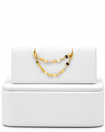 Podwójny łańcuszek do przekłucia "Golden Shimmer Chain" - łańcuszek ze złota 14K