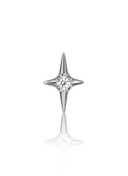 "Long Star" ear stud - titanium labret with cubic zirconia