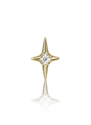 "Long Star" Earring - Gold Titanium Labret with Cubic Zirconia