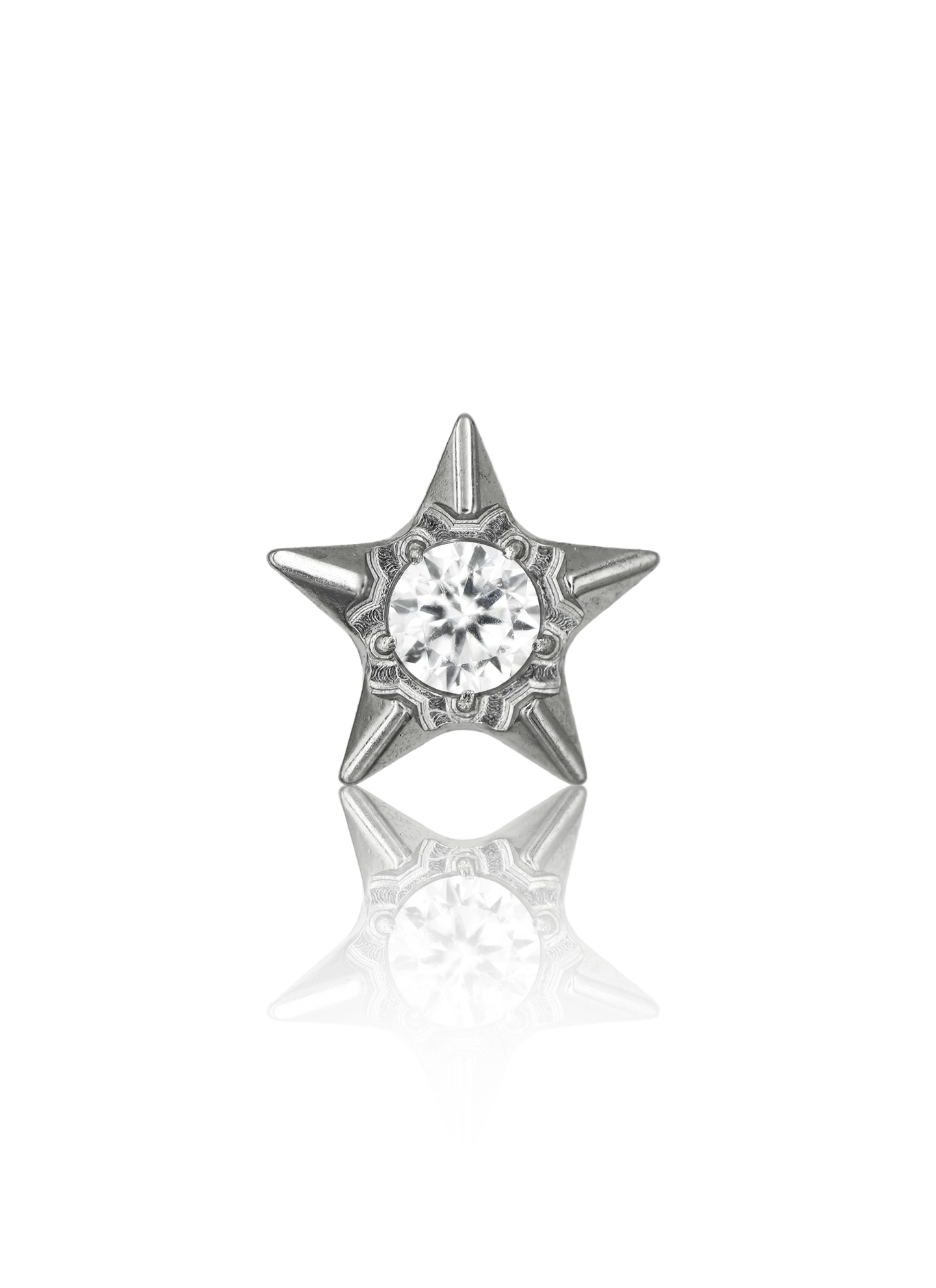 Kolczyk do ucha "Stardust Star" - tytanowy labret z cyrkonią