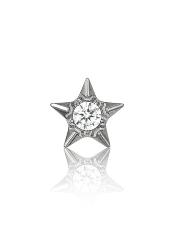 Kolczyk do ucha "Stardust Star" - tytanowy labret z cyrkonią