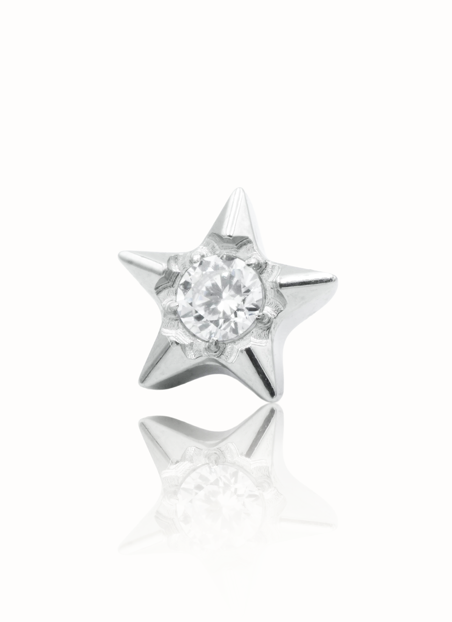Kolczyk do ucha "Stardust Star" - tytanowy labret z cyrkonią