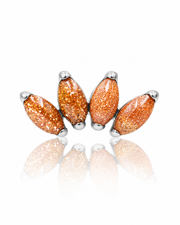Kolczyk do ucha "4 stone sandstone" – tytanowy labret z goldstone