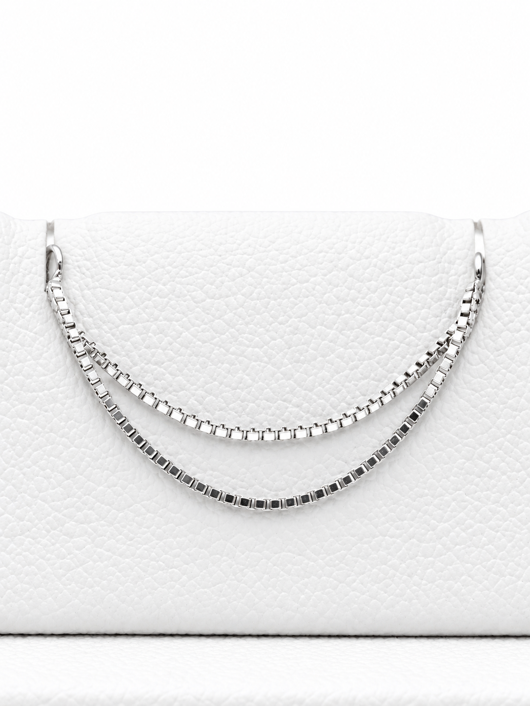 Podwójny łańcuszek do przekłucia "Silverline Double Chain" - łańcuszek z białego złota 14K