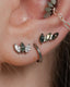 "3 stone clear black" ear stud - titanium labret with stones