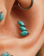 Kolczyk do ucha "3 stone blue" – tytanowy labret z turkusem