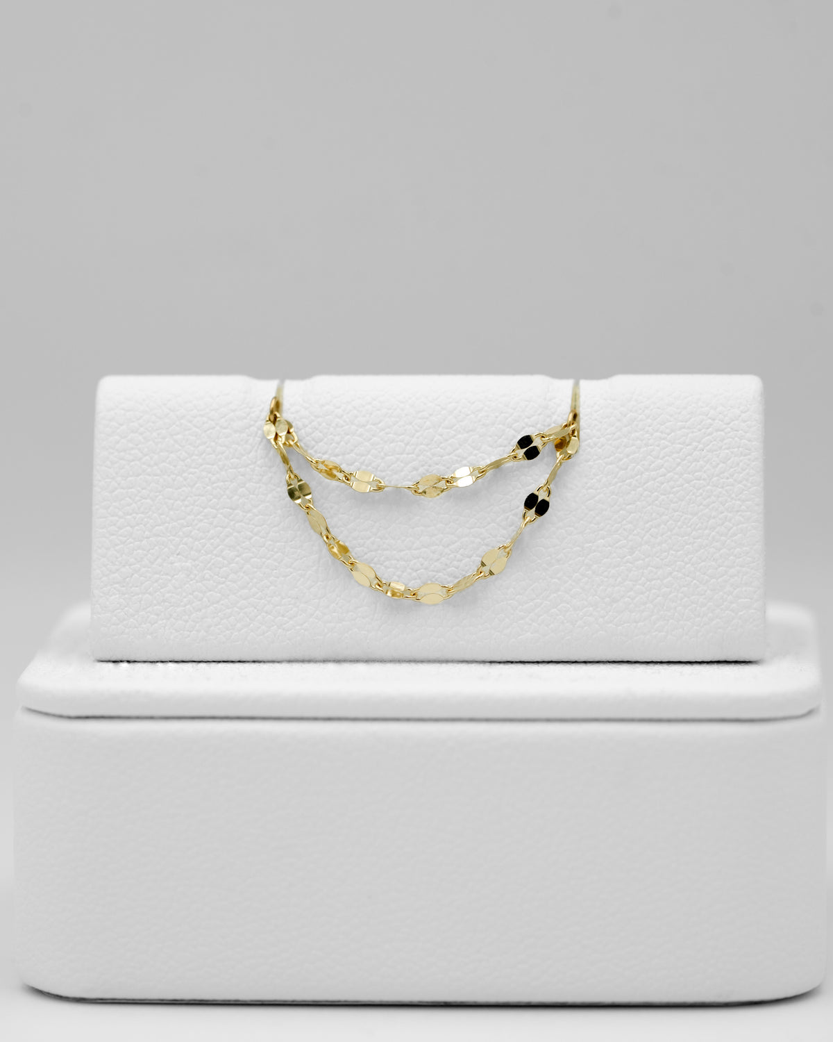 Podwójny łańcuszek do przekłucia "Golden Shimmer Chain" - łańcuszek ze złota 14K