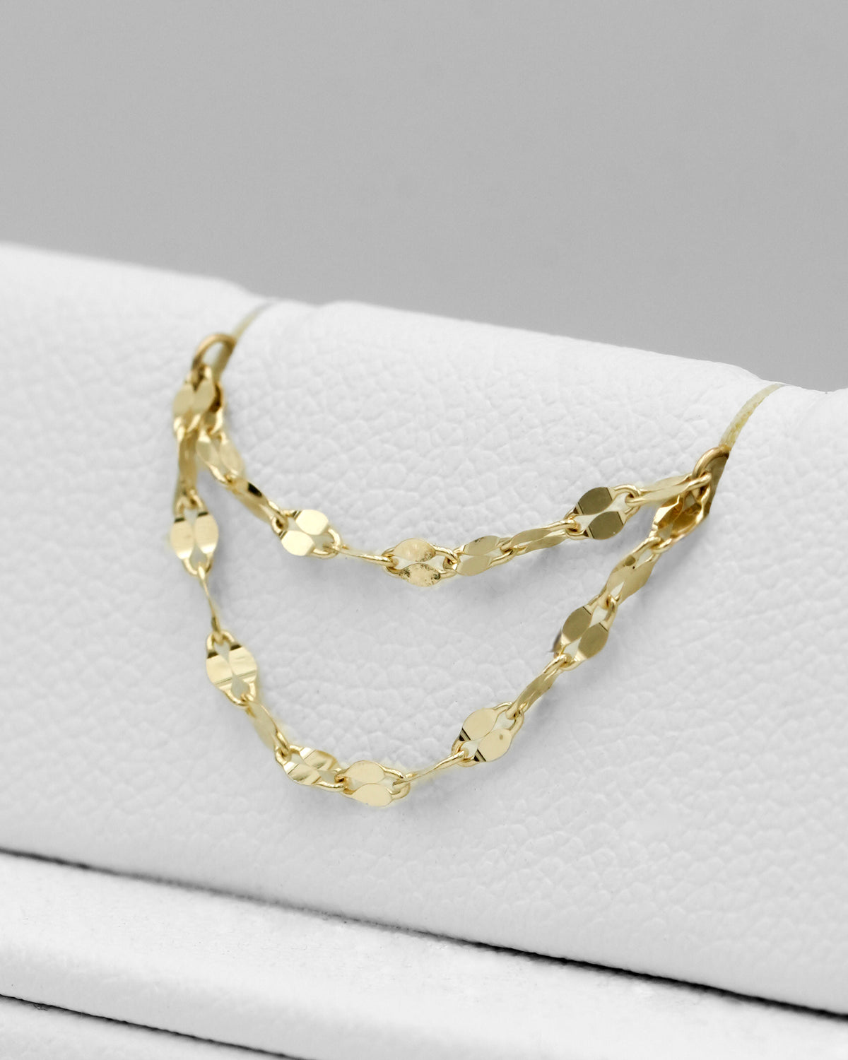 Podwójny łańcuszek do przekłucia "Golden Shimmer Chain" - łańcuszek ze złota 14K