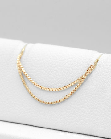 Podwójny łańcuszek do przekłucia "Goldline Double Chain" - łańcuszek ze złota 14K