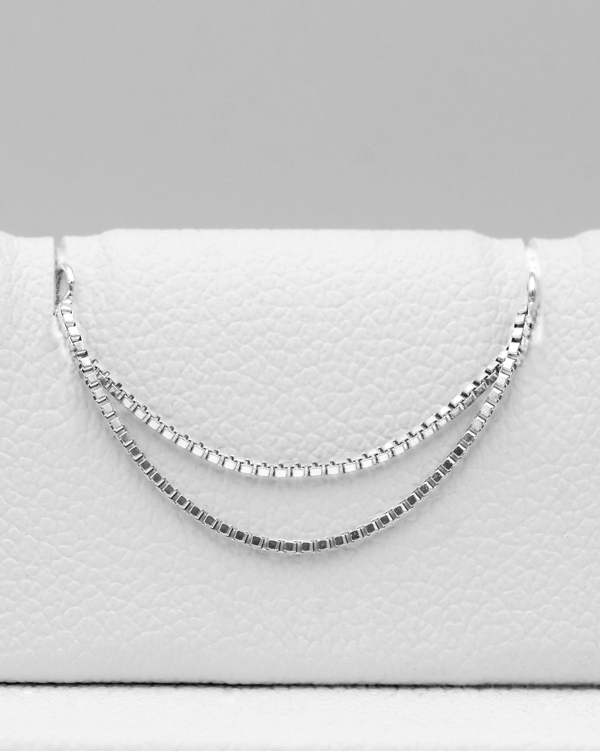 Podwójny łańcuszek do przekłucia "Silverline Double Chain" - łańcuszek z białego złota 14K