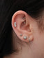 Kolczyk do ucha "4 marquise clear" – tytanowy labret z cyrkoniami