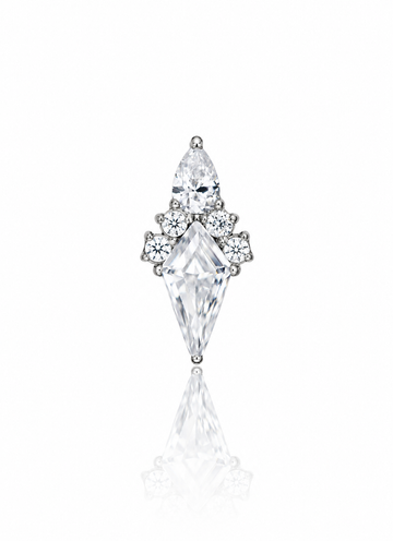 "Diamond crystal" earring - titanium labret with zircons