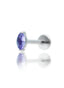 Kolczyk do ucha "1 long stone purple" -  tytanowy labret w kształcie łezki z ametystem