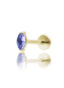 Kolczyk do ucha "1 long stone purple" -  anodyzowany tytanowy labret w kształcie łezki z ametystem