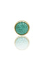 Kolczyk do ucha "1 stone light green" - anodyzowany tytanowy labret w kształcie koła z awenturynem
