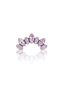 Kolczyk do ucha "Cluster pink" - tytanowy labret z różowymi cyrkoniami