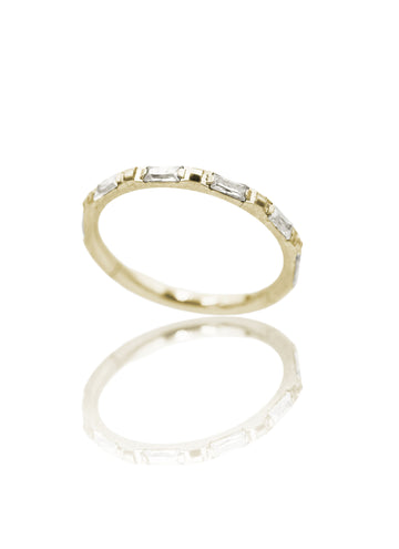 Kolczyk do ucha lub nosa "Baguette Line" - anodyzowany tytanowy clicker z prostokątnymi cyrkoniami