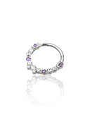 Kolczyk do ucha/nosa "Stars on the sky purple" - tytanowy clicker z fioletowymi cyrkoniami
