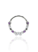 Kolczyk do ucha/nosa "Stars on the sky purple" - tytanowy clicker z fioletowymi cyrkoniami