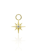 Kolczyk do ucha "Crystal star" - złota tytanowa zawieszka w kształcie gwiazdki z cyrkonią