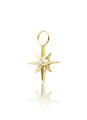 Kolczyk do ucha "Crystal star" - złota tytanowa zawieszka w kształcie gwiazdki z cyrkonią