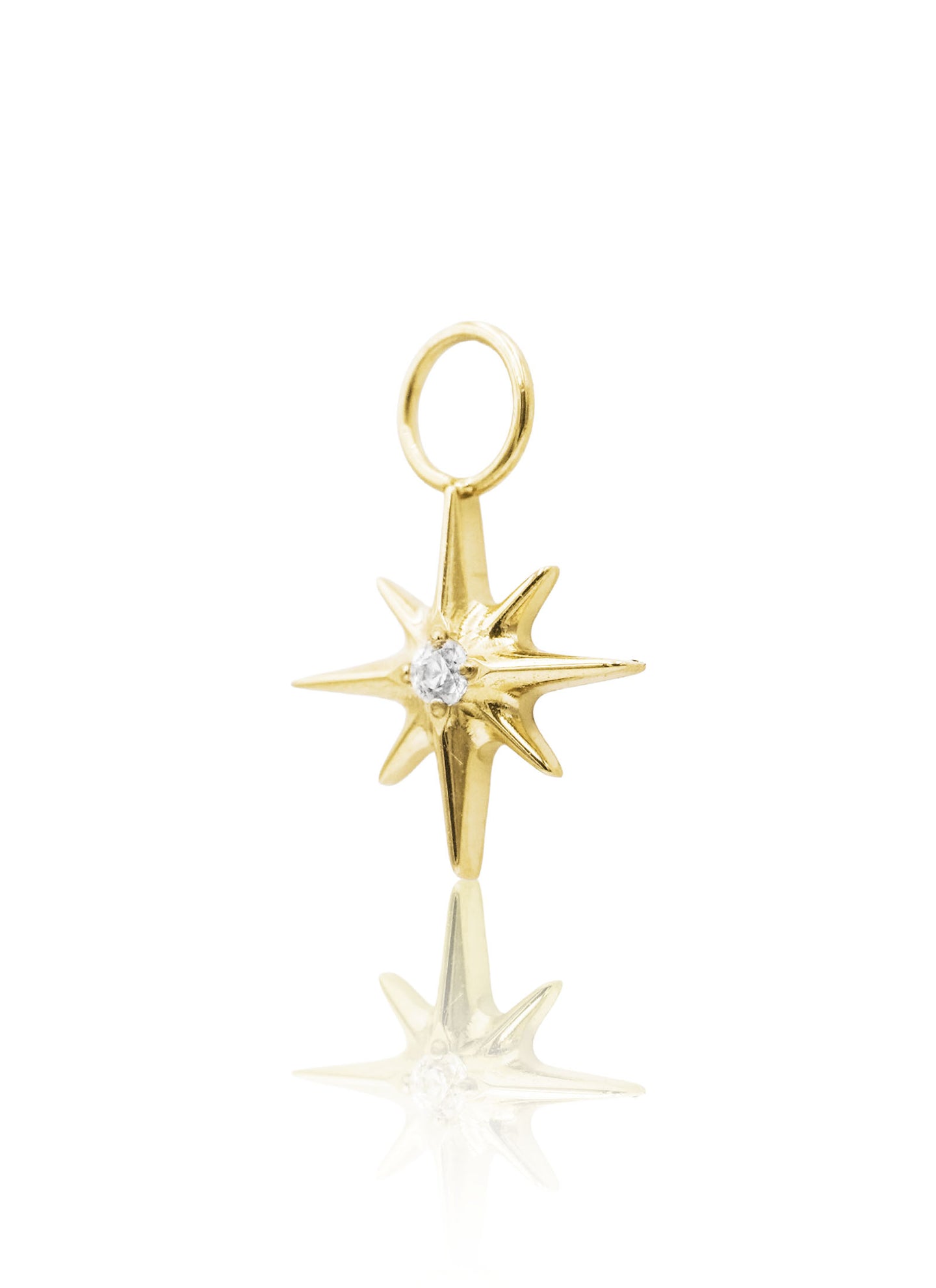 Kolczyk do ucha "Crystal star" - złota tytanowa zawieszka w kształcie gwiazdki z cyrkonią
