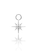 Kolczyk do ucha "Crystal star" - tytanowa zawieszka w kształcie gwiazdki z cyrkonią