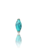 Kolczyk do ucha "1 long stone blue" - tytanowy labret w kształcie łezki z turkusem