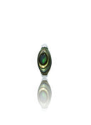Kolczyk do ucha "1 long stone peacock" - tytanowy labret w kształcie łezki z muszlą abalone